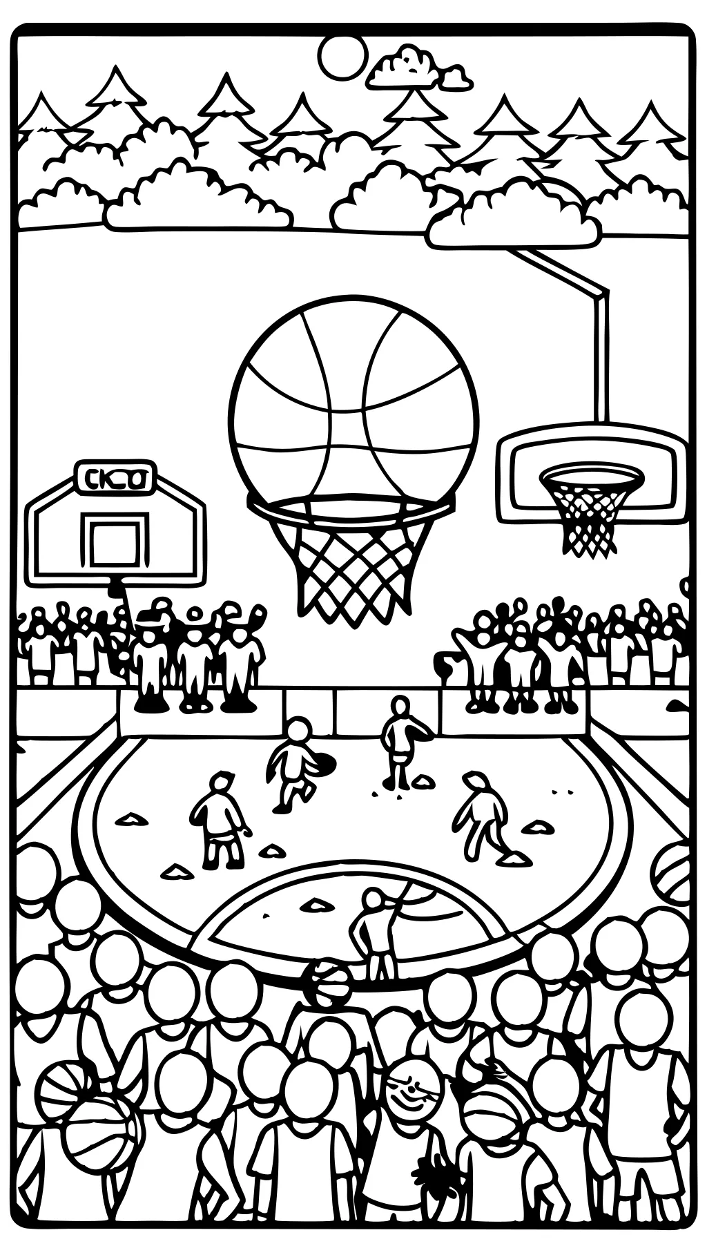 coloring page basketball